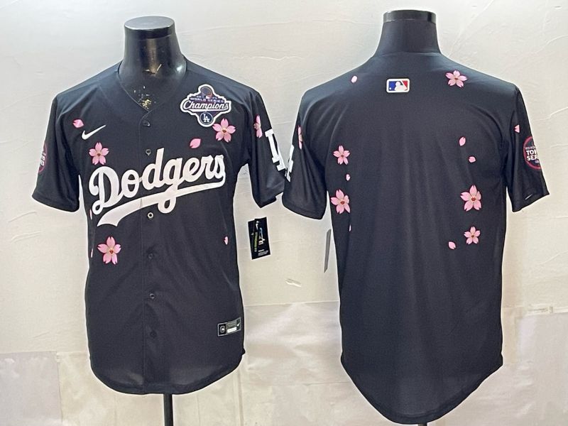 Men Nike 2026 Los Angeles Dodgers Blank Black Sakura Edition Game MLB Jersey 002->los angeles dodgers->MLB Jersey
